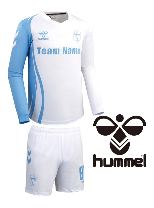 험멜 자체디자인 제작 전사유니폼 축구유니폼 HM-1444 (White/S.blue)
