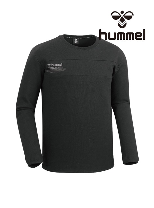 2023 F/W 험멜 특양면 라운드 티셔츠 HM-30301 (Black)